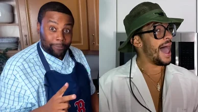 Keenan Thompson and Bad Bunny are featured in an SNL sketch called 'Papi Cooking Show' on Apr 25, 2020 (Credit: YouTube/NBC)