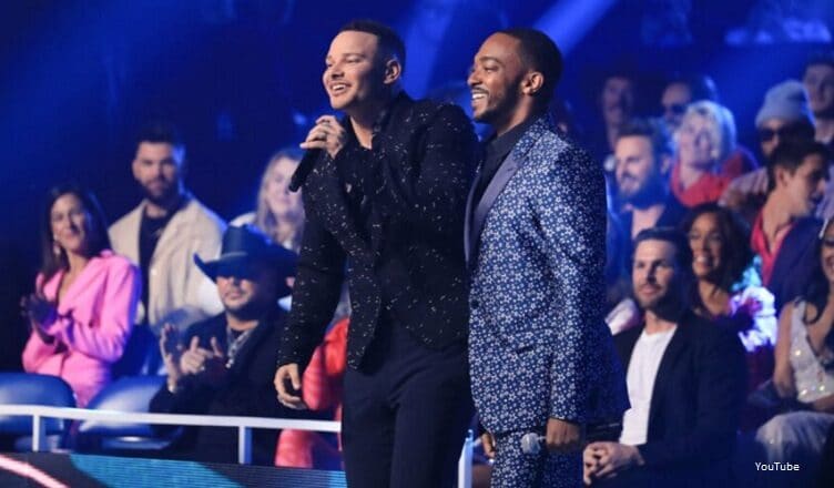 Anthony Mackie and Kane Brown host the 2022 CMT Music Awards, broadcasting LIVE from Nashville on Monday, April 11. (Credit: YouTube/Brent Harrington/CBS)
