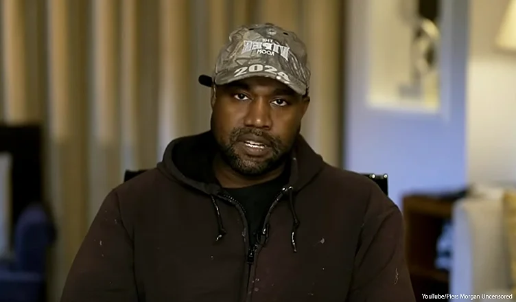 Kanye West appeared on Piers Morgan Uncensored on Fri, Oct 21, 2022. (Credit: YouTube/Piers Morgan Uncensored)