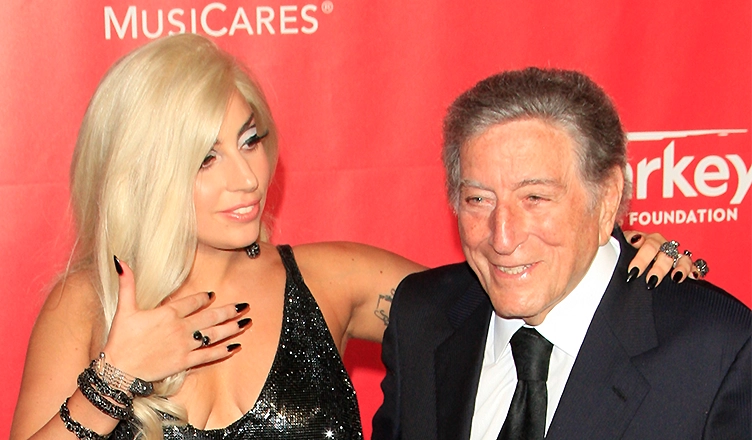 Lady Gaga and Tony Bennett at the 2015 MusiCares Person Of The Year event at the Los Angeles Convention Center. Los Angeles. Feb. 6, 2016. (Credit: Deposit Photos)