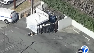A homeless man discovered discarded human body parts in a dumpster in Los Angeles on Nov. 8, 2023. (Credit: ABC7)