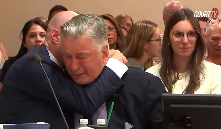 Alec Baldwin broke down in tears as his case was dismissed on July 12, 2024. (Credit: Court TV)