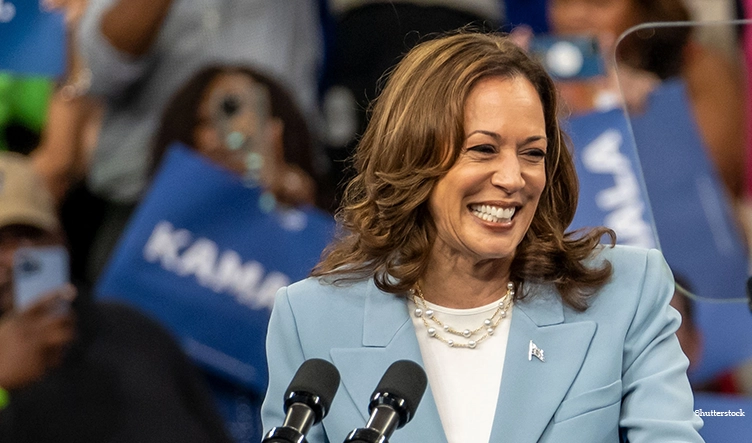 Vice President Kamala Harris campaigning in Atlanta, USA, July 30, 2024. Photo by Phil Mistry/Shutterstock