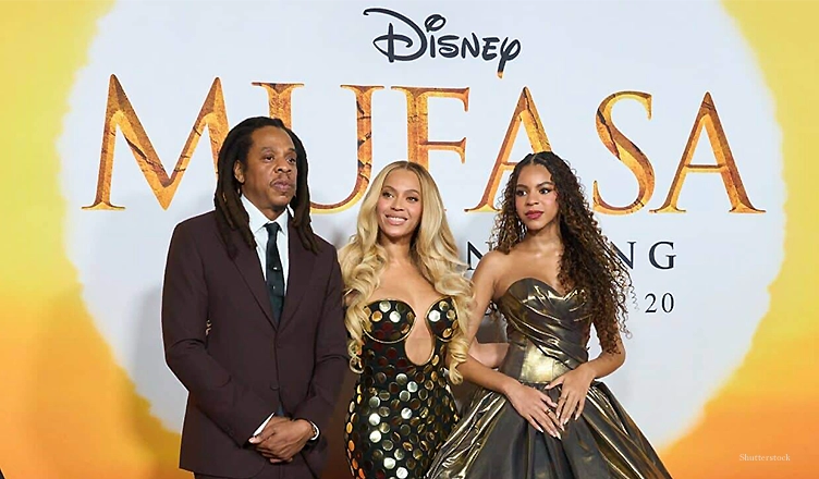 Jay-Z, Beyonce and Blue Ivy Carter arrives for ‘Mufasa: The Lion King’ World Premiere on December 09, 2024 in Hollywood, CA (Credit: ALLISON DINNER/Shutterstock)