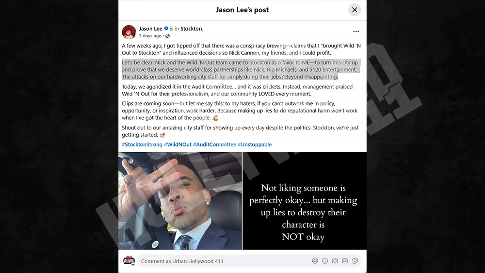 Jason Lee Statement on Stockton City Investigation (Credit: Facebook/Jason Lee)