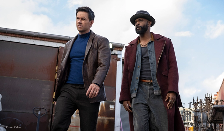 Parker (Mark Wahlberg) and Grofield (LaKeith Stanfield) in PLAY DIRTY. (Credit: Jasin Boland/Prime Video)
