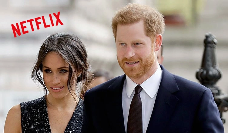 Meghan Markle and Prince Harry with Netflix Logo(Credit: Shutterstock/ Netflix)
