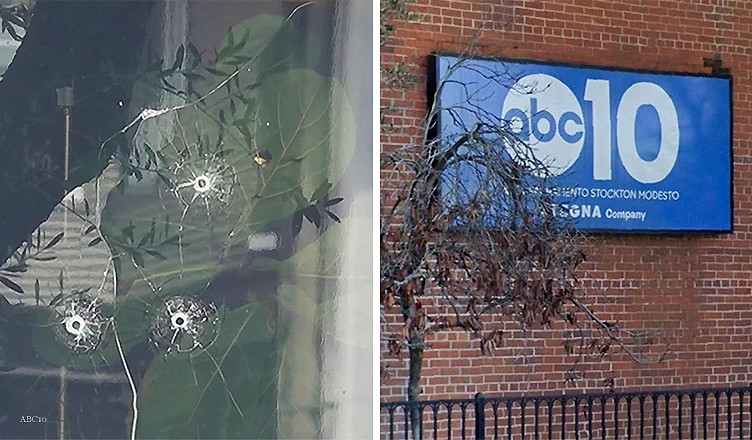 Shots were fired at ABC10 Sacramento on Sept. 19, 2025, after Jimmy Kimmel Suspension. (Credit: YouTube/KXTV ABC10)