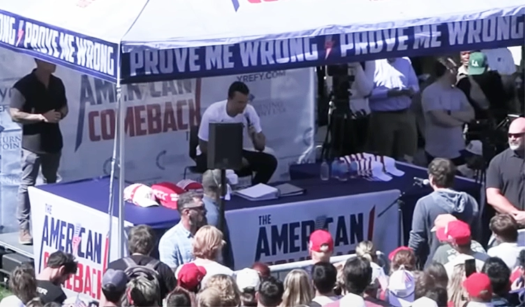 Charlie Kirk was fatally shot while speaking to students at Utah Valley University on Wednesday, Sept. 10, 2025. (Credit: YouTube)