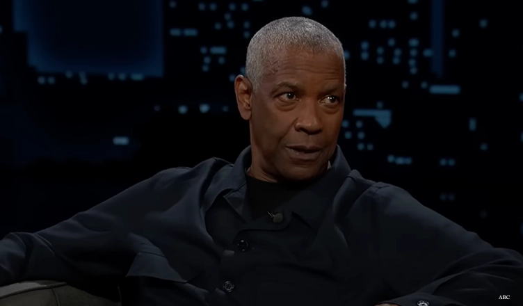Denzel Washington on the September 2, 2025 episode of Jimmy Kimmel Live!. (Credit: ABC)