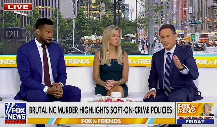 Fox News co-anchor Brian Kilmeade said "just kill" violent homeless people on Fox & Friends Wednesday, Sept. 10, 2025. (Credit: Fox News)