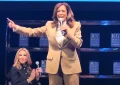 Former Vice President Kamala Harris appeared before a sold-out audience while promoting "107 Days" at the Wiltern Theater in Los Angles on Sept. 29, 2025 (Credit: YouTube/ Morgan King)