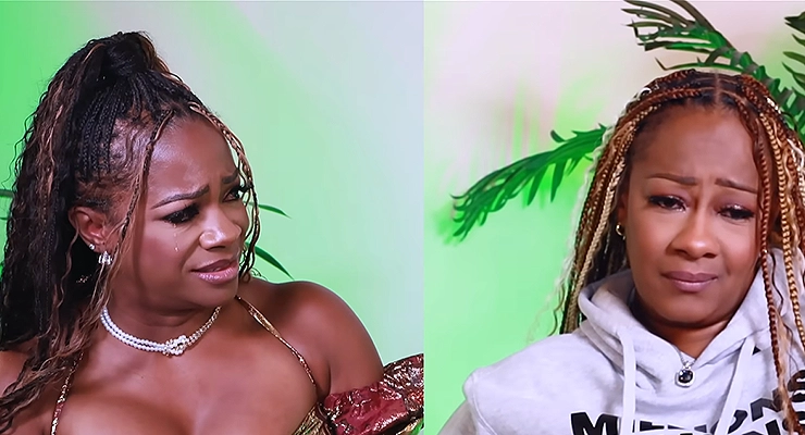 Kandi Burruss and Le’Andria Johnson on the Aug. 27, 2025 episode of Kandi's "Speak on It" podcast. (Credit: YouTube)