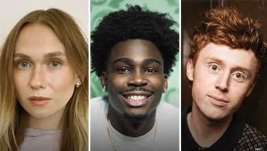 SNL adds comedians (L-R) Veronika Slowikowska, Kam Patterson, Ben Marshall for Season 51. (Credit: NBC)