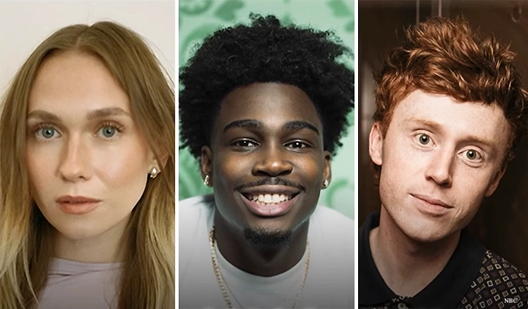 SNL adds comedians (L-R) Veronika Slowikowska, Kam Patterson, Ben Marshall for Season 51. (Credit: NBC)