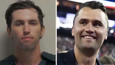 Tyler Robinson and Charlie Kirk (Credit: Utah Department of Public Safety and YouTube)