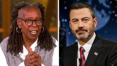 Whoopi Goldberg addressed Jimmy Kimmel's suspension on the Monday, Sept. 22, 2025 episode of The View. (Credit: ABC)