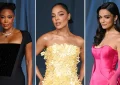 (L-R) Gabrielle Union, Tessa Thompson and Rachel Zegler arrive at the 2025 Academy Museum Gala. (Credit: Emma McIntyre/Oscars/Getty)