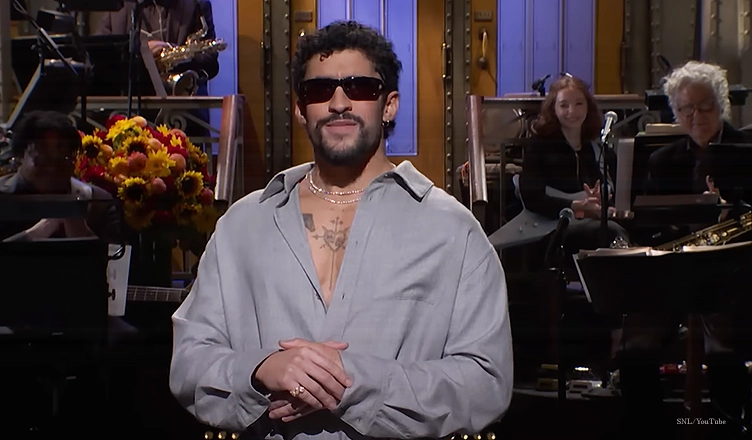 Rapper Bad Bunny hosted the Season 51 premiere of "SNL" on Saturday, October 4, 2025. (Credit: SNL/YouTube)