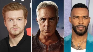 Cameron Monaghan and Omari Hardwick will star on MGM+ series "Bosch: Start of Watch" (L-R: Cameron Monaghan, Bosch actor Titus Welliver and Omari Hardwick/Credit: Shutterstock and Prime Video)