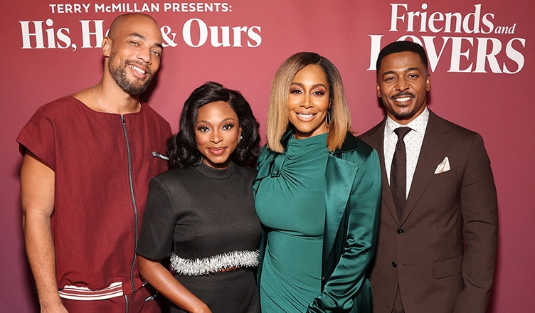 WEST HOLLYWOOD, CALIFORNIA - OCTOBER 28: (L-R) Kendrick Sampson, Naturi Naughton, Simone Missick and RonReaco Lee attend Love of a Lifetime Event at Harriet's Rooftop on October 28, 2025 in West Hollywood, California. (Photo by Jesse Grant/Getty Images for Lifetime)