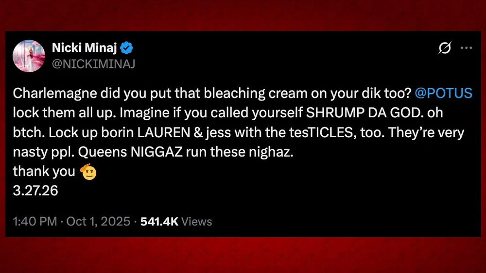 Nicki Minaj post about The Breakfast Club (Credit: X/Nicki Minaj)
