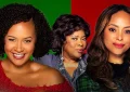 OWN's “The Christmas Showdown” stars Amber Stevens West, Corbin Reid and Loretta Devine. (Credit: OWN)