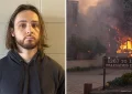 A structure burns in the Palisades Fire in Los Angeles and arson suspect Jonathan Rinderknecht (Credit: Department of Justice and Shutterstock)