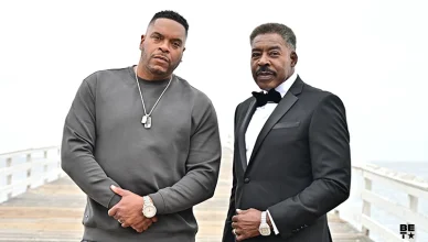 Sean Ringgold as Junior Duncan and Ernie Hudson as L.C. Duncan on Season 6 of The Family Business (Credit: BET+)