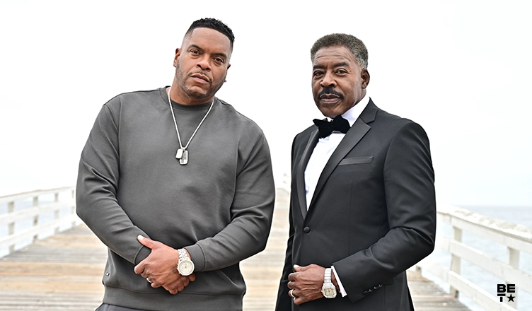 Sean Ringgold as Junior Duncan and Ernie Hudson as L.C. Duncan on Season 6 of The Family Business (Credit: BET+)