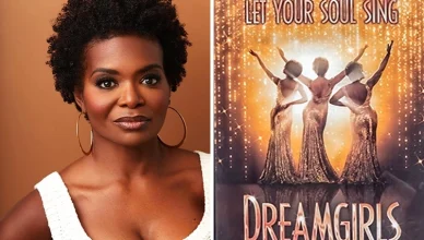 Broadway producer LaChanze and Dreamgirls poster. (Credit: IMDb and Shutterstock)