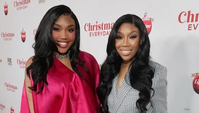 LOS ANGELES, CALIFORNIA - NOVEMBER 10: (L-R) Sy’Rai Smith and Brandy Norwood attend Lifetime's "Christmas Everyday" screening event at Fox Lot Little Theater on November 10, 2025 in Los Angeles, California. (Photo by Randy Shropshire/Getty Images for Lifetime)