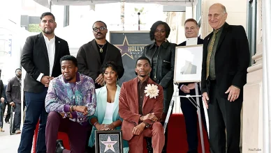 Chadwick Boseman was awarded a posthumous star on Thursday, Nov. 20, on the Hollywood Walk of Fame. (Credit: YouTube/Hollywood Walk of Fame)