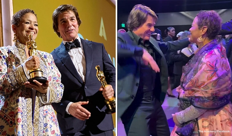 Debbie Allen and Tom Cruise partied before picking up honorary Oscars on Sunday, in the Ray Dolby Ballroom at Ovation Hollywood on Sunday, November 16, 2025. (Credit: Facebook and The Academy)