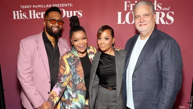 (L-R) Anthony Davis, Yvette Nicole Brown, Essence Atkins and Stanley Brooks attend Love of a Lifetime Event at Harriet's Rooftop on October 28, 2025 in West Hollywood, California. (Photo by Jesse Grant/Getty Images for Lifetime)
