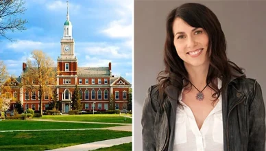 Howard University Campus and MacKenzie Scott (Credit: Howard University/Elena Seibert)