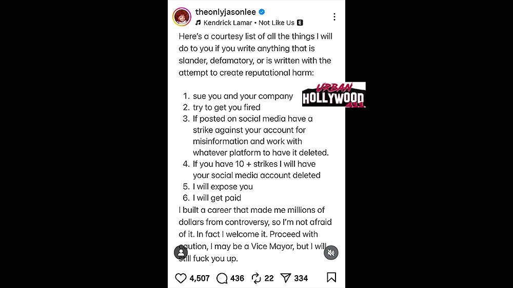 Jason Lee Post About Media (Credit: Instagram)