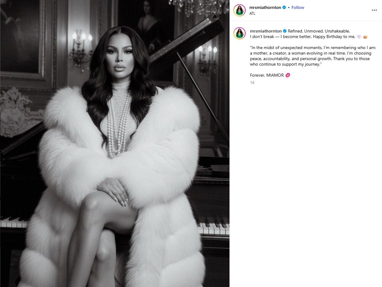 'RHOP' alum Mia Thornton uploaded an Instagram post on Nov. 24, marking her birthday. (Credit: Instagram/Mia Thornton)