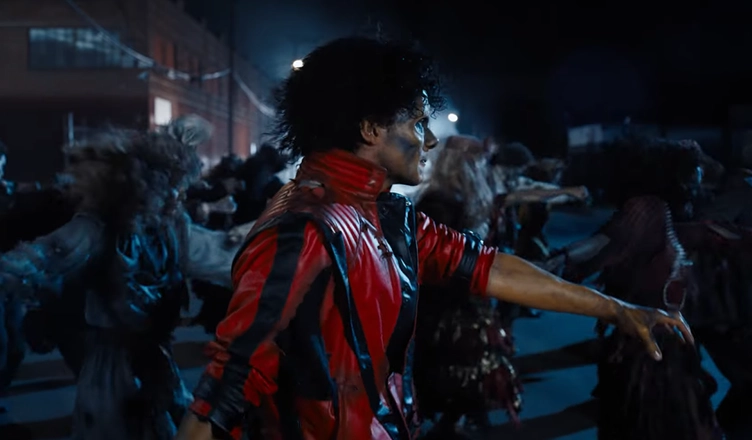 The trailer for Michael Jackson biopic Michael recreates the music video shoot for Thriller. (Credit: Lionsgate)