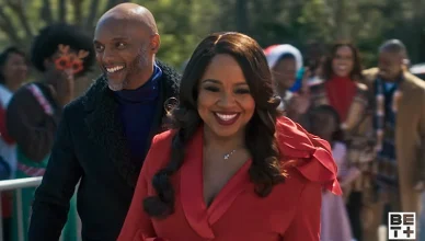 Kenny Lattimore and Shanice Wilson team up in the BET+ movie "A Soulful Christmas." (Credit: BET+)