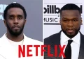 Diddy and 50 Cent are shown with a Netflix logo (Credit: Shutterstock/Netflix)