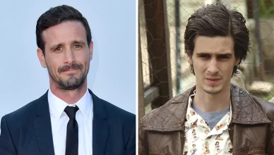 James Ransone at the premiere of "IT Chapter Two" at the Regency Village Theatre in Los Angeles, August 27, 2019; and on The Wire (Credit: Feature Flash and HBO)