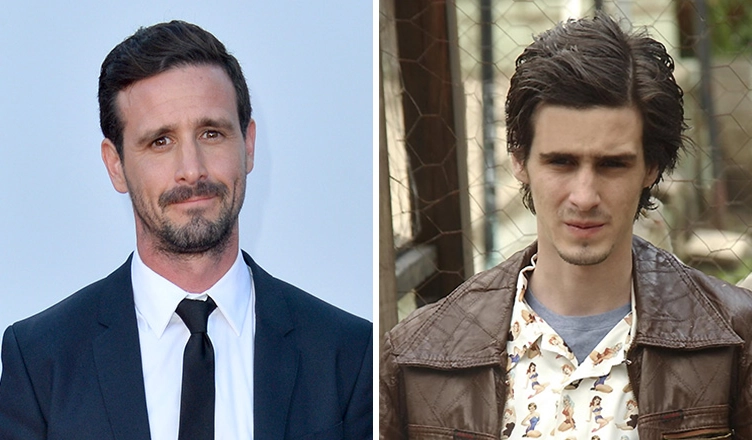 James Ransone at the premiere of "IT Chapter Two" at the Regency Village Theatre in Los Angeles, August 27, 2019; and on The Wire (Credit: Feature Flash and HBO)