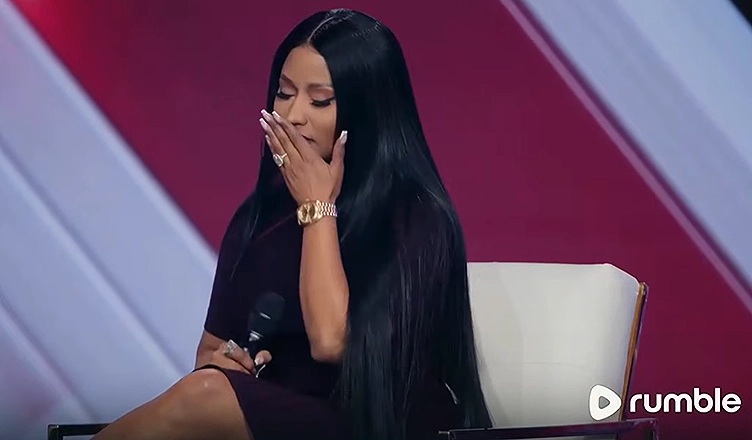 Nicki Minaj was a surprise guest at a Turning Point USA event on Sunday, Dec. 21, 2025. (Credit: Rumble/TPUSA)