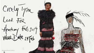 The gown Cicely Tyson wore to the 2019 Oscars has been acquired by the Academy Museum. (Credit: the Margaret Herrick Library and Kyusung Gong)