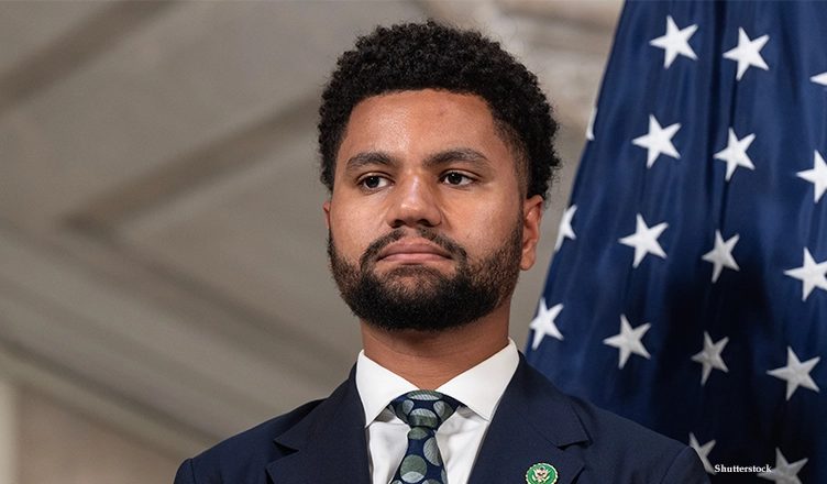 Congressman Maxwell Alejandro Frost attends a press conference on announcement regarding the safe storage of firearms at City Hall in New York on June 6, 2024. (Credit: Shutterstock)
