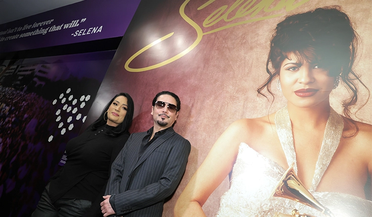 Suzette Quintanilla and Chris Pérez attend the Selena Exhibit and Press Preview at GRAMMY Museum L.A. Live on January 14, 2026 in Los Angeles, California. (Photo by Rebecca Sapp/Getty Images for The Recording Academy)