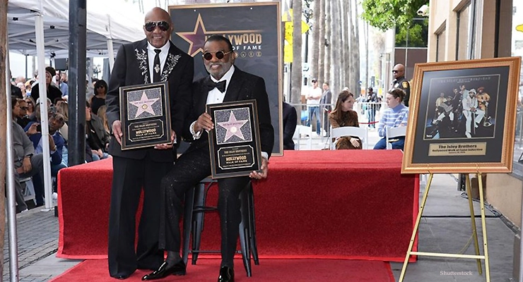(L-R) Ernie Isley and Ronald Isley appear at their star installation ceremony on the Hollywood Walk of Fame on Wednesday, Jan. 28, 2026, in Los Angeles. (Credit: Shutterstock)