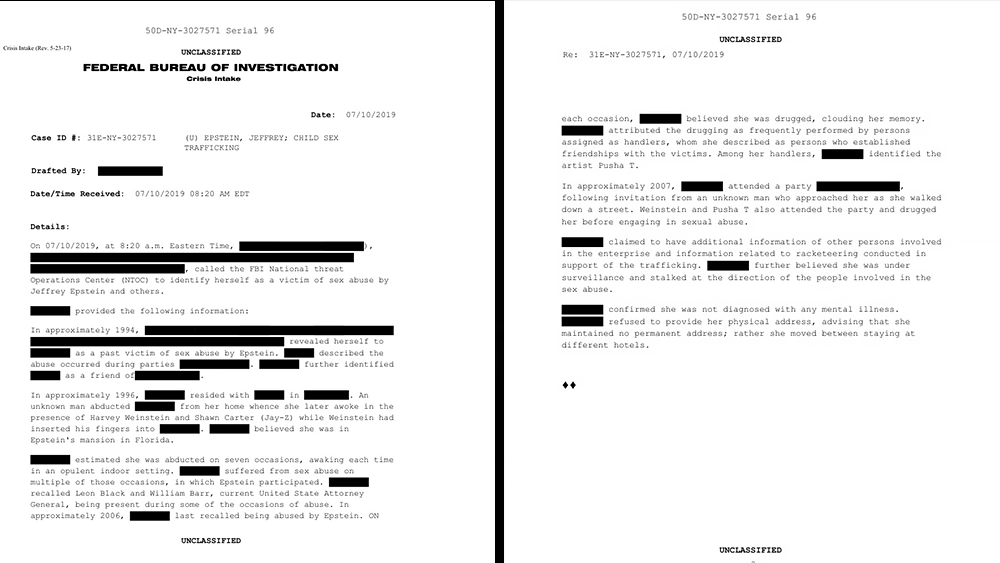 Jay Z Pusha T Harvey Weinstein Mentioned in Epstein File released in January 2026. (Credit: Department of Justice)