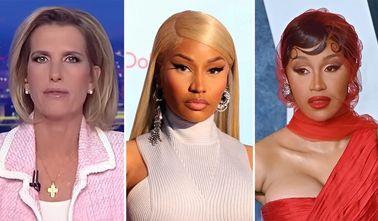 L-R Laura Ingraham, Nicki Minaj, Cardi B (Credit: Fox News and Shutterstock)